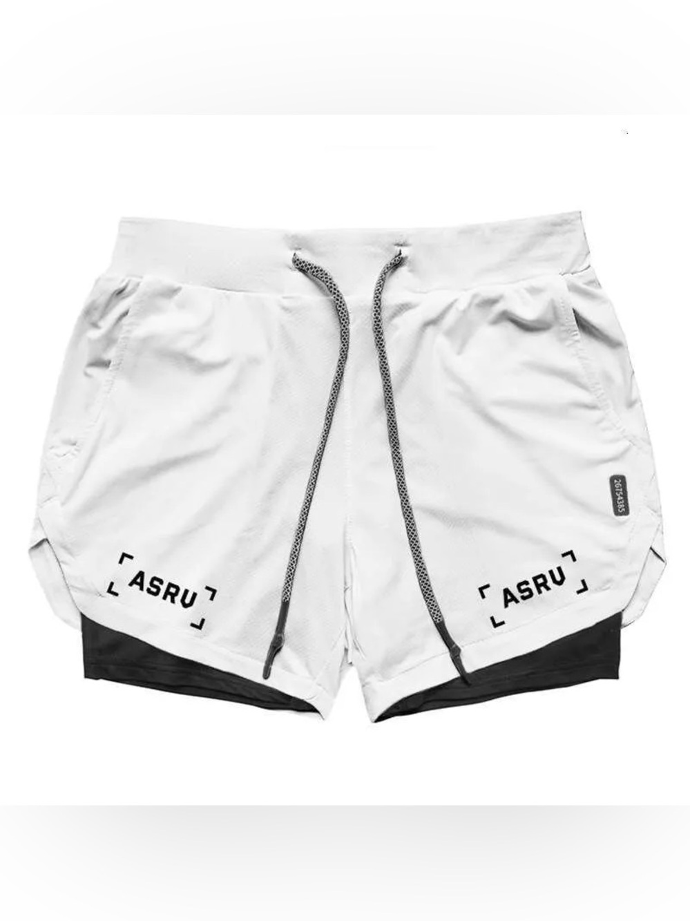 ASRV TETRA-LITE 5" LINER SHORT small white black athletic activewear workout gym